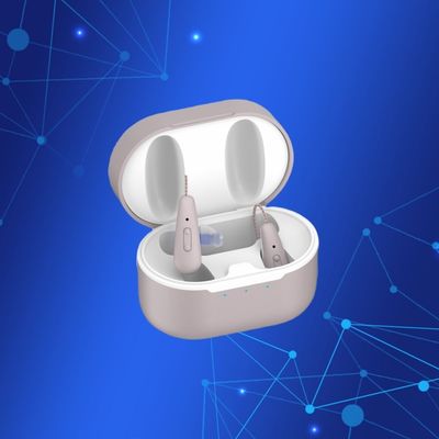 Alat bantu dengar OTC yang tidak terlihat 35dB Gain Digital Sound Amplifier 8 Channel Alat bantu dengar isi ulang