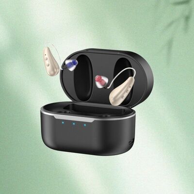 Alat bantu dengar OTC bersertifikat CE 5 Tingkat Penyesuaian Volume Amplifier tahan lama Dukungan Kerugian Pendengaran Sedang hingga Berat