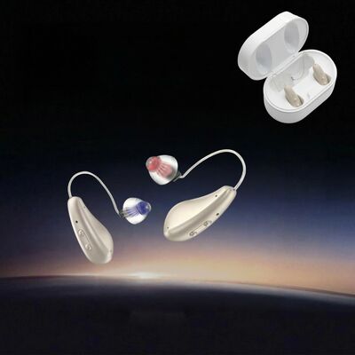 Touch Induction BTE OTC Alat bantu dengar 14 Jam Baterai Hidup Digital Hearing Amplifier Mudah dioperasikan